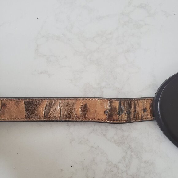 Etienne Aigner Brown Croc Embossed Women's Strappy Leather Sandal sz. 9.5M - Picture 15 of 16